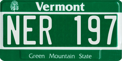VT license plate NER197