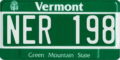 VT license plate NER198