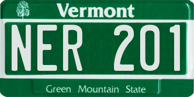 VT license plate NER201