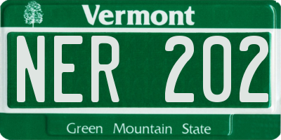 VT license plate NER202