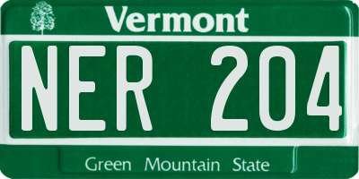 VT license plate NER204
