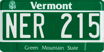 VT license plate NER215