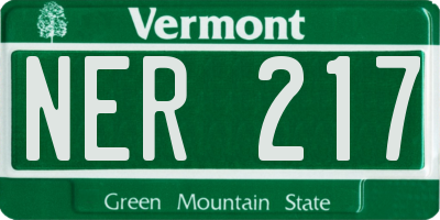 VT license plate NER217