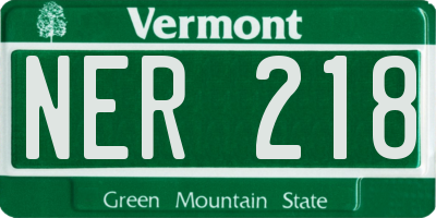 VT license plate NER218