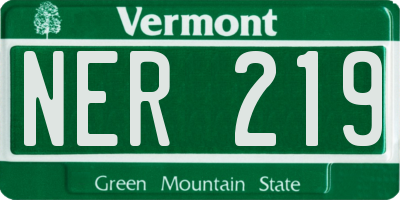 VT license plate NER219