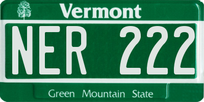 VT license plate NER222