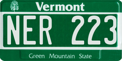 VT license plate NER223