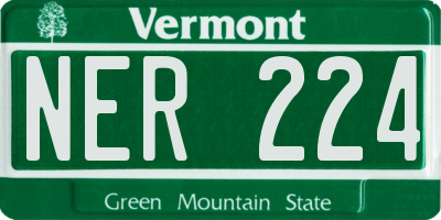VT license plate NER224