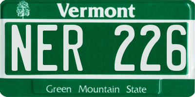 VT license plate NER226
