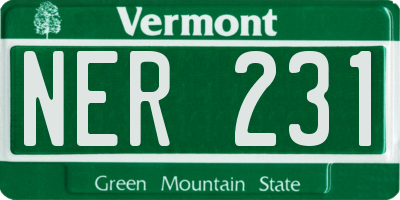 VT license plate NER231