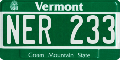 VT license plate NER233