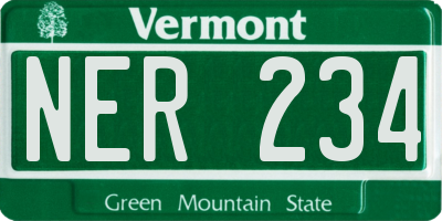 VT license plate NER234