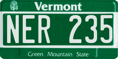VT license plate NER235
