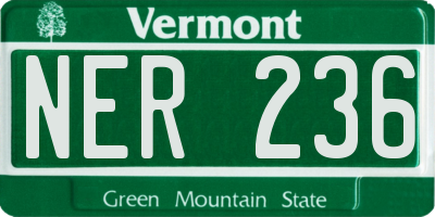 VT license plate NER236