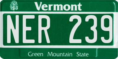VT license plate NER239