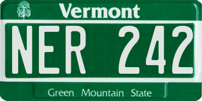 VT license plate NER242
