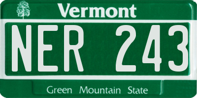 VT license plate NER243