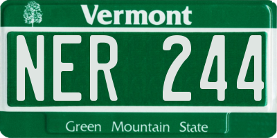 VT license plate NER244