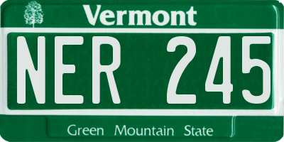 VT license plate NER245