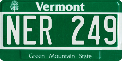VT license plate NER249