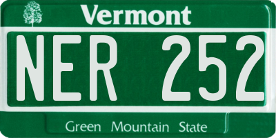 VT license plate NER252