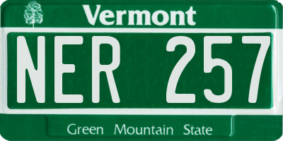 VT license plate NER257