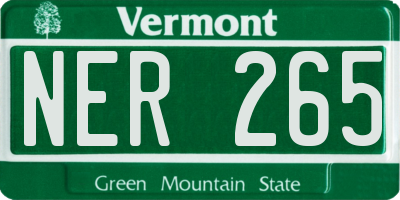 VT license plate NER265