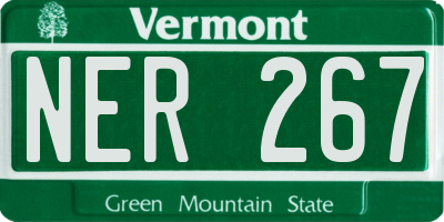 VT license plate NER267