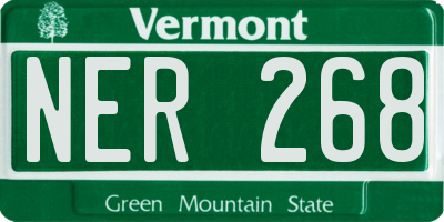 VT license plate NER268