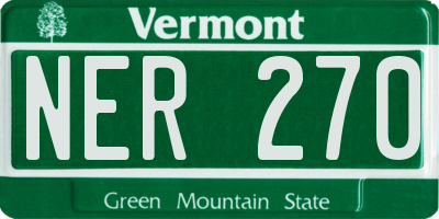 VT license plate NER270
