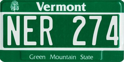 VT license plate NER274