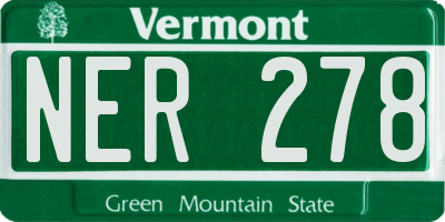 VT license plate NER278