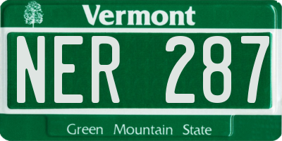 VT license plate NER287
