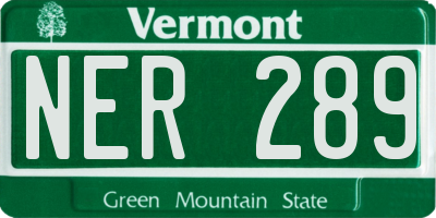 VT license plate NER289