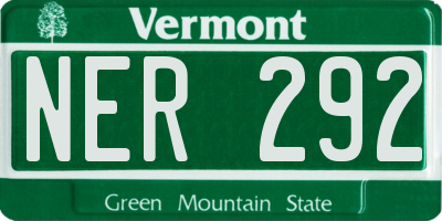 VT license plate NER292
