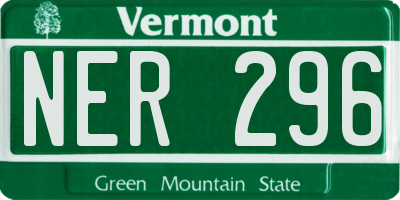 VT license plate NER296