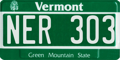 VT license plate NER303