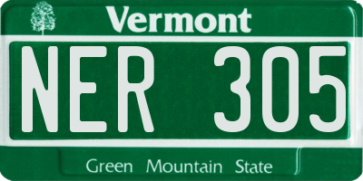VT license plate NER305