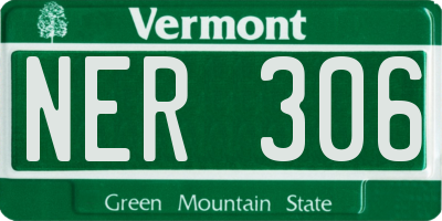 VT license plate NER306