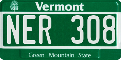 VT license plate NER308