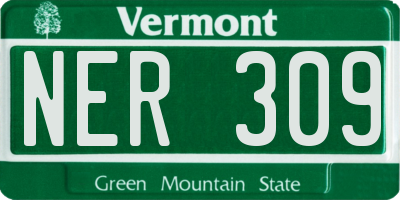 VT license plate NER309