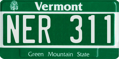 VT license plate NER311