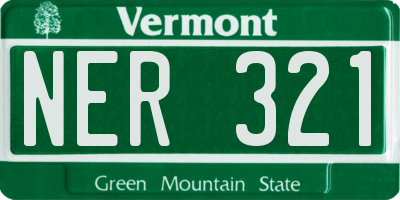 VT license plate NER321
