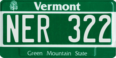 VT license plate NER322