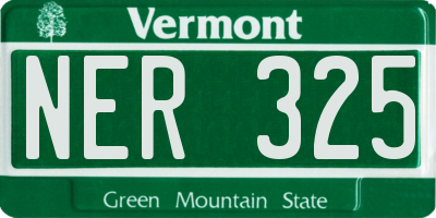 VT license plate NER325