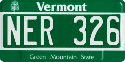 VT license plate NER326