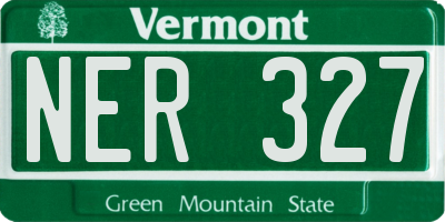 VT license plate NER327