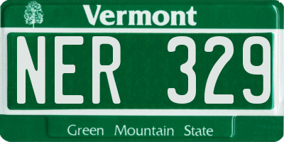 VT license plate NER329