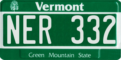 VT license plate NER332