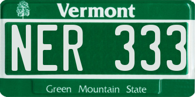 VT license plate NER333